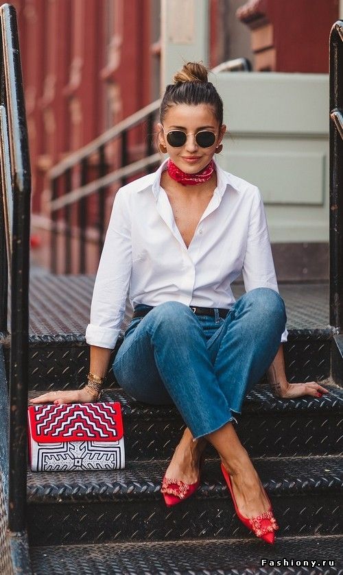 10 ways to put together fashion looks with a white shirt