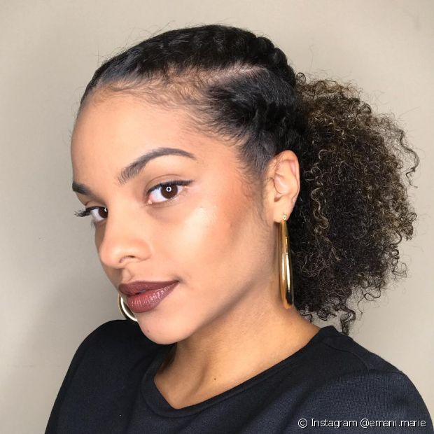 Braid embedded in curly hair: 10 photos to inspire and tips to do without breaking the curls