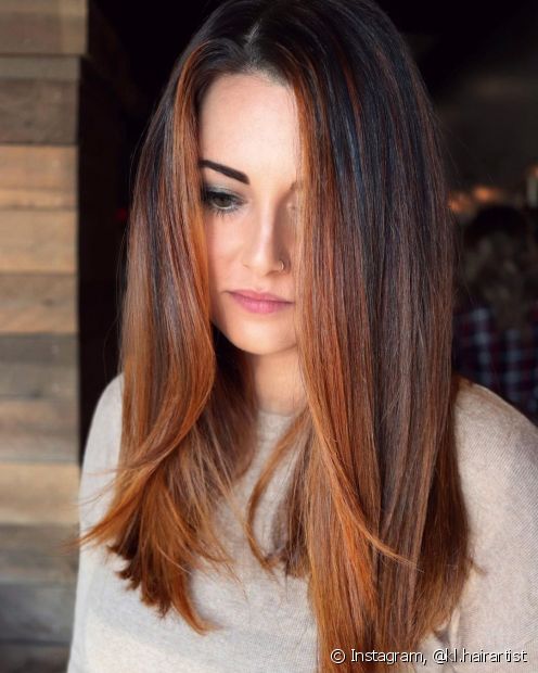 Hair with coppery red highlights is a trend! 15 photos to inspire you