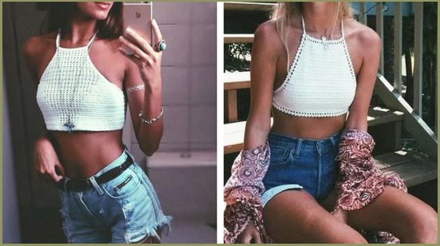 Crop top de crochet: 35 modelos para inspirarte