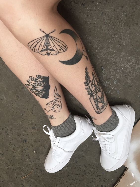 40 idées créatives et charmantes de tatouages ​​​​sur le mollet féminin