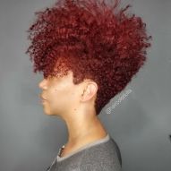 Cherry red curly hair: how to care for and preserve the color of curls