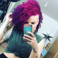 Curly purple hair: how to take care of strands with the fantasy color + 15 photos to inspire