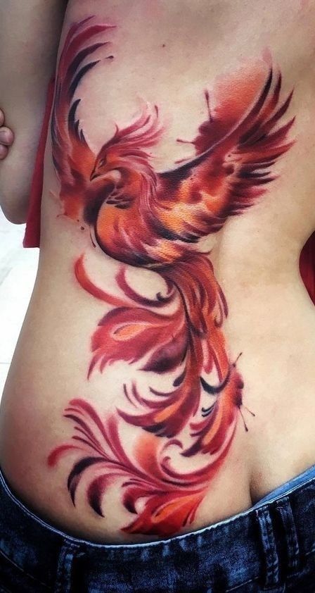 Get inspired with 55 beautiful images of female phoenix tattoos.
