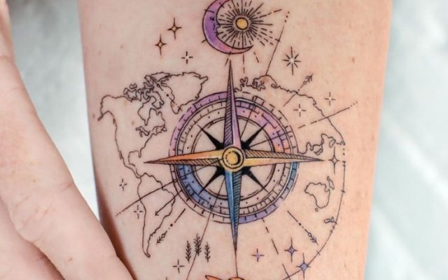 30 tatouages créatifs de compas pour l'inspiration