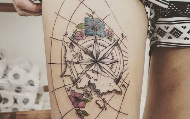 30 tatuajes creativos de brújulas para inspirarte