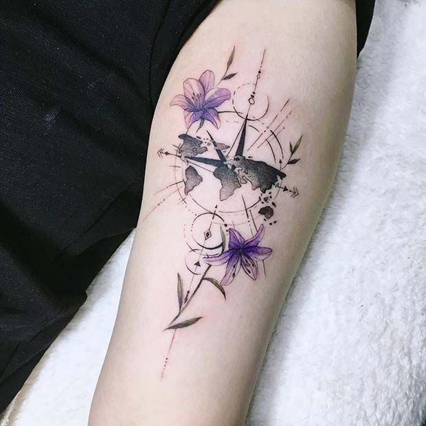 30 tatuaggi creativi con bussola da cui trarre ispirazione