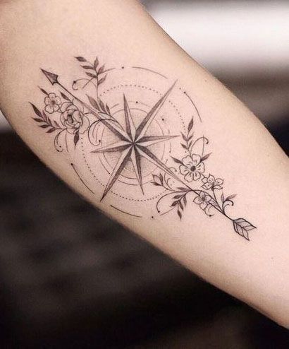 30 tatouages créatifs de compas pour l'inspiration