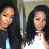 Straight x curly: see 30 photos of women who have had hair with both textures