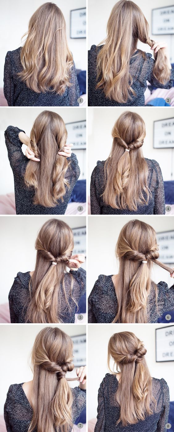 Learn the step by step of eight simple and beautiful hairstyles