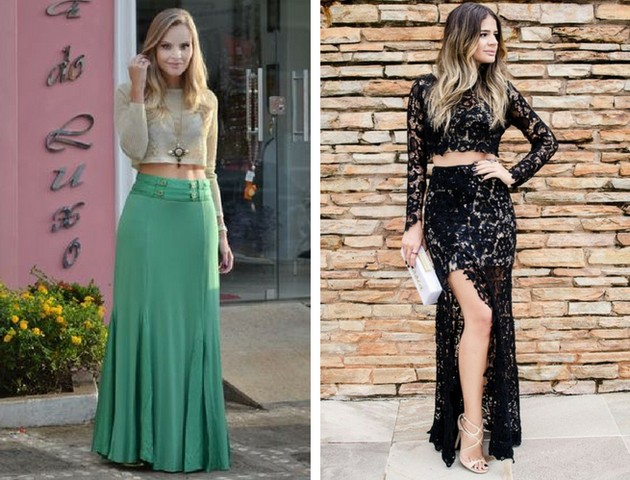 Long skirt with cropped: bet on this stunning combination