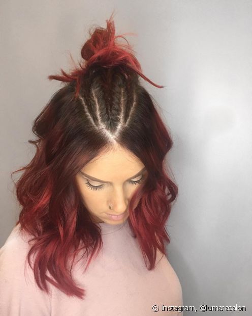 Hair with red highlights: 25 photos with techniques to inspire you!