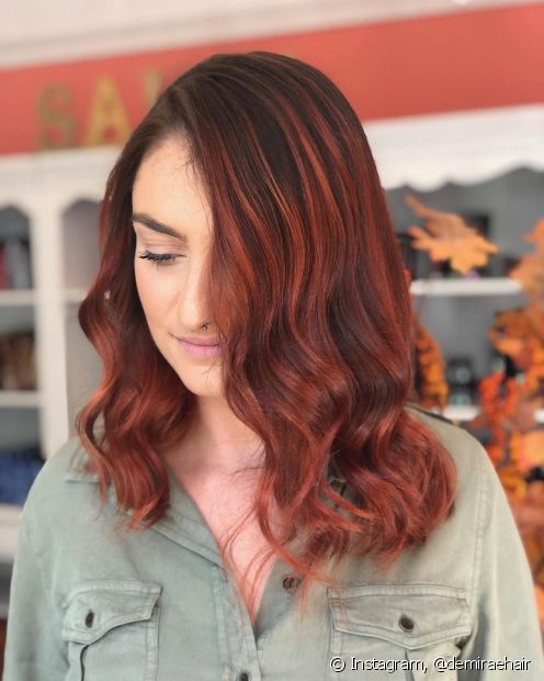 Hair with red highlights: 25 photos with techniques to inspire you!