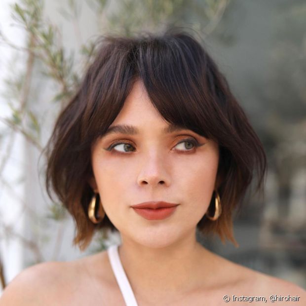 Short hair with bangs and round face: 18 inspirations that are in fashion