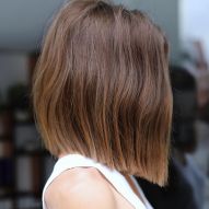 Long bob with lit brunette: 20 beautiful photos of the color and cut combination