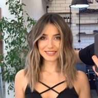 Long bob with lit brunette: 20 beautiful photos of the color and cut combination