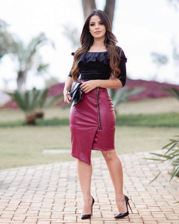 40 combinations with leather skirts for you to wear on a daily basis