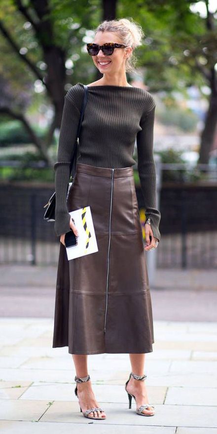 40 combinations with leather skirts for you to wear on a daily basis