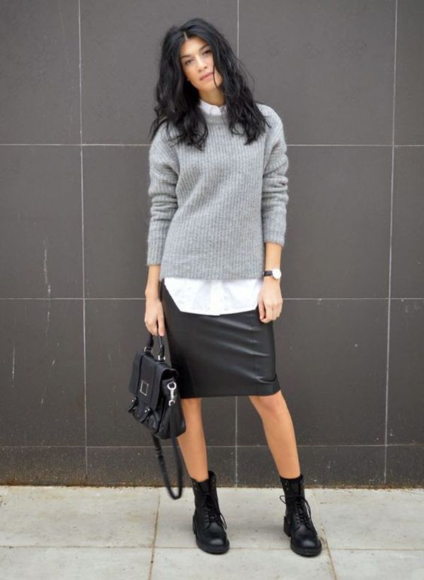 40 combinations with leather skirts for you to wear on a daily basis