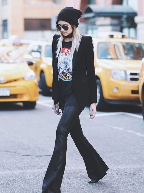 Black flared pants: how to wear the piece that elongates the silhouette